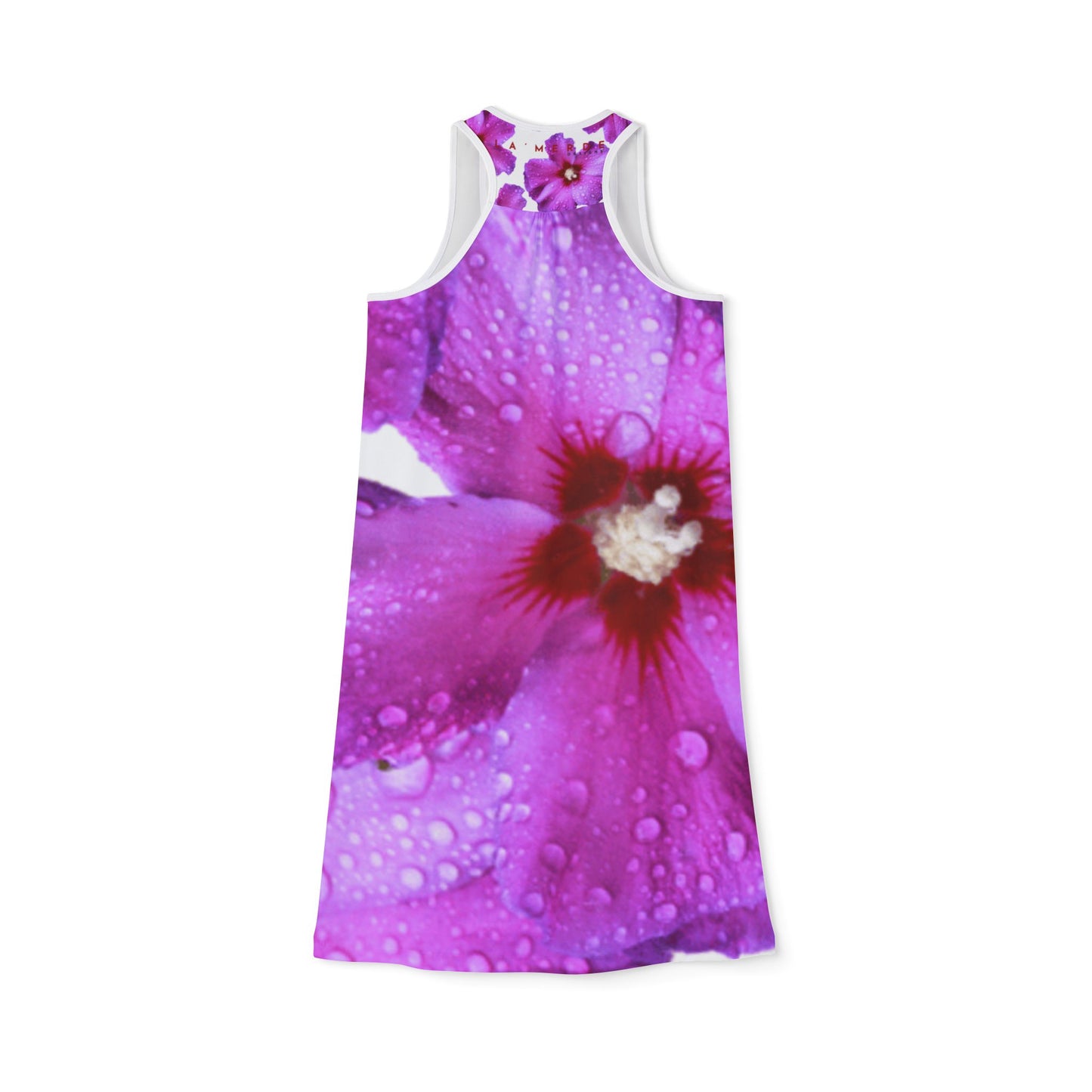 Racerback Mini Tank Dress: Brilliant Purple and Red Hibiscus Syriacus L.
