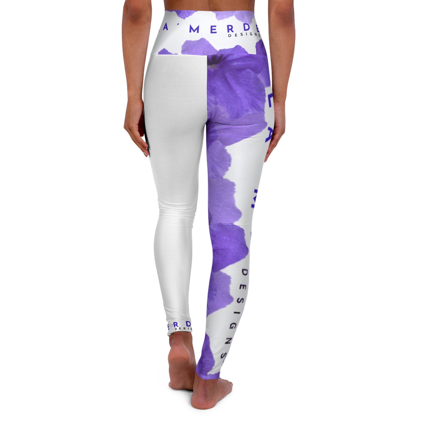 Yoga Leggins :Watercolor Purple Ruellia Tuberosa