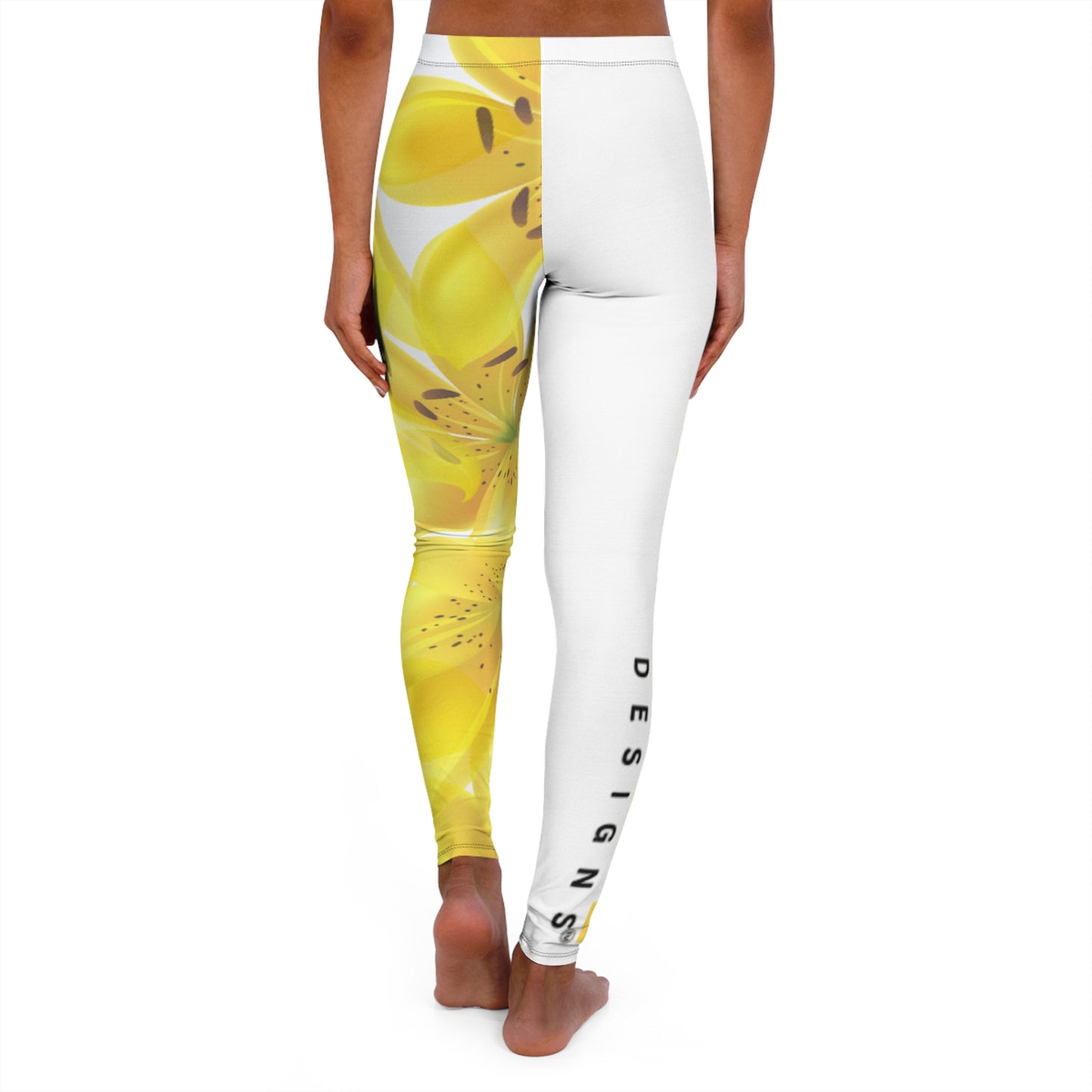 Yoga Leggins: Watercolor Yellow Lilium Lilly