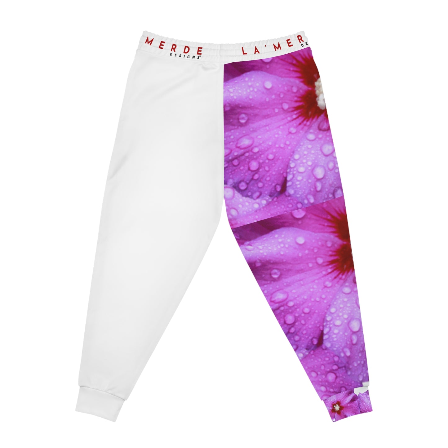 Unisex Athletic Fit Jogging Pants: Purple and Red Hibiscus Syriacus