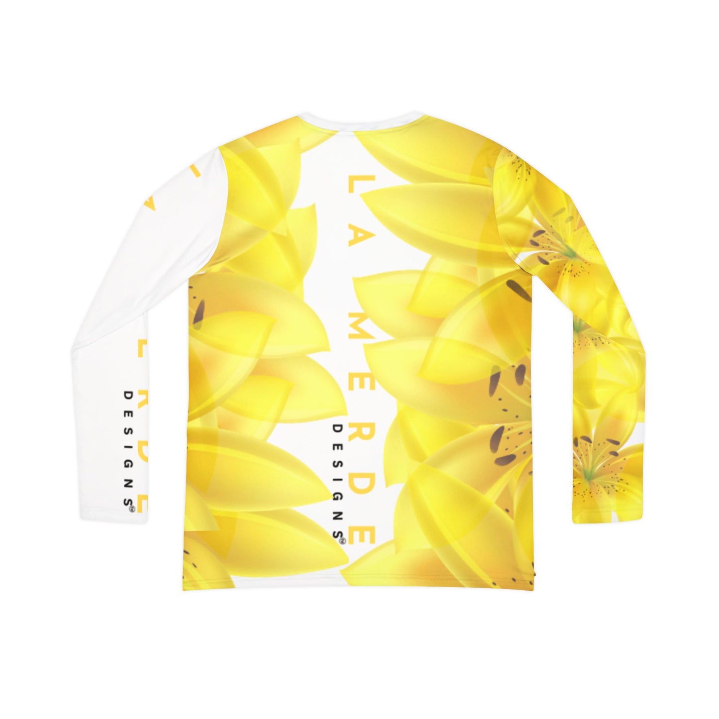 Women Long Sleeve V-Neck T-Shirt: Watercolor Yellow Lilium Lily