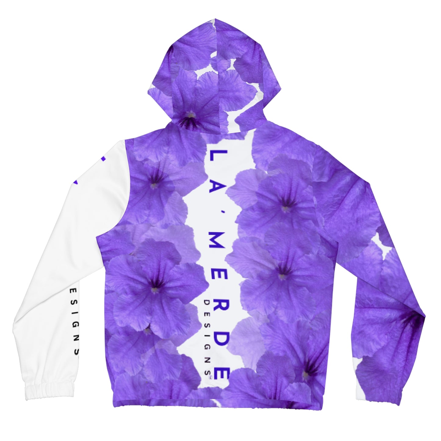 Unisex Zip-up Hoodie: Watercolor Purple Ruellia Tuberosa