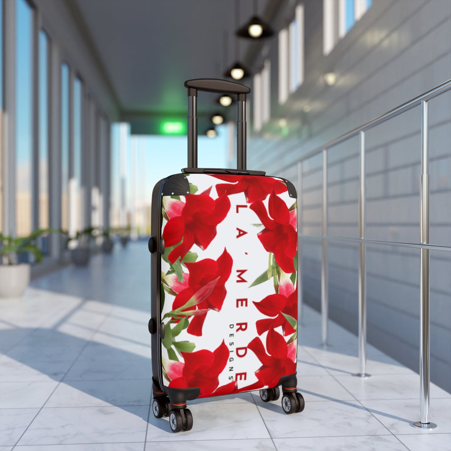 Carry-on Suitcase: Brillant Red Tropical Hibiscus
