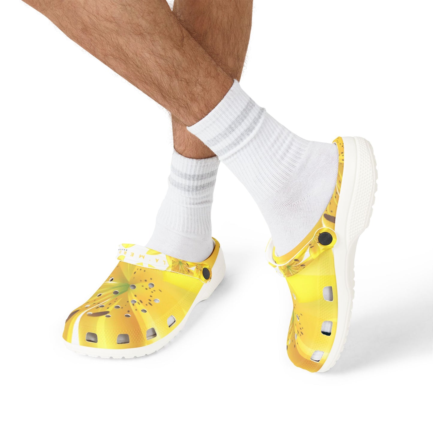 Beach & Travel Clogs: Watercolor Yellow Lilium Lilly