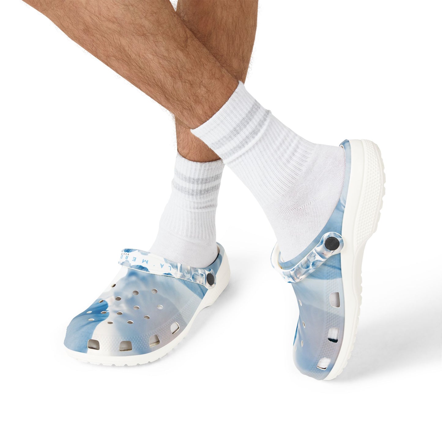 Beach & Travel Clogs: Watercolor Light Blue Menzies Baby Eyes