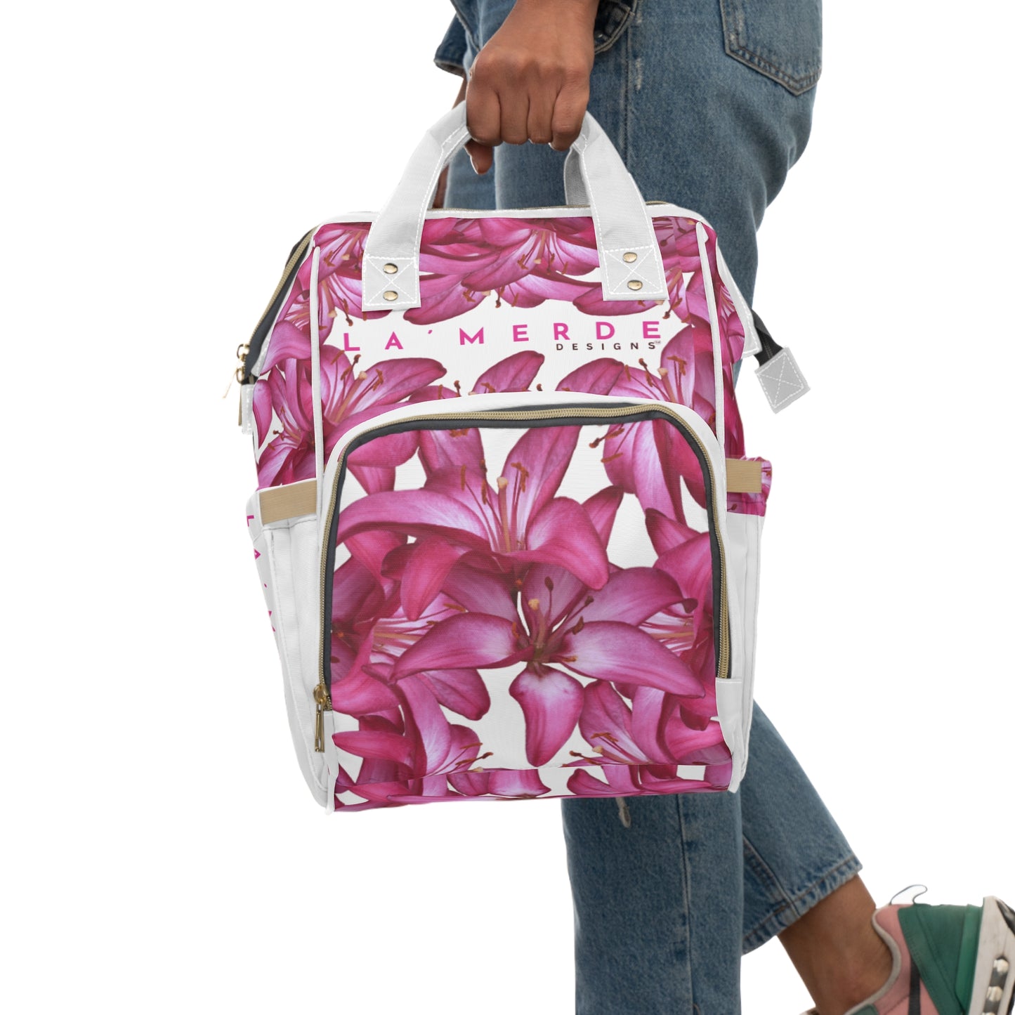 Multifunctional Backpack: Watercolor Pink Lily