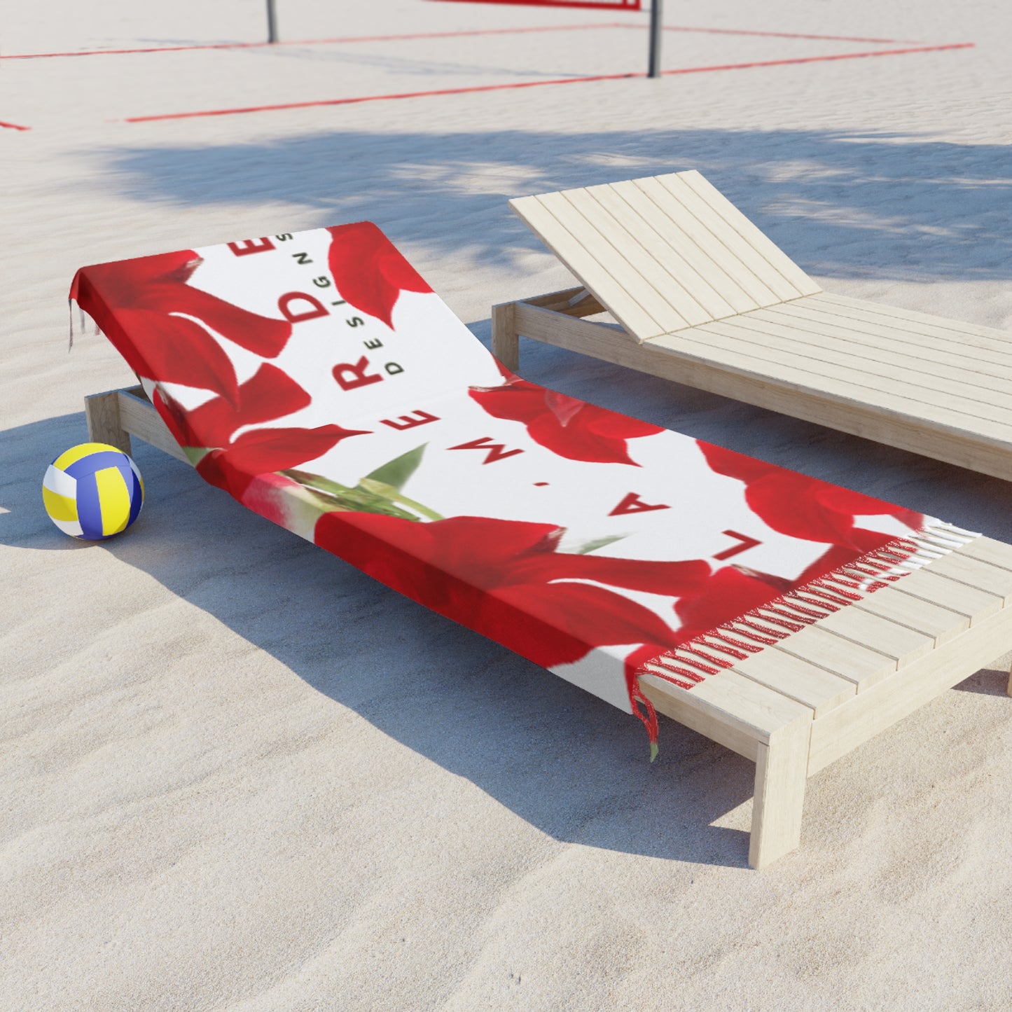 Boho Beach Blanket: Brilliant Red Tropical Hibiscus