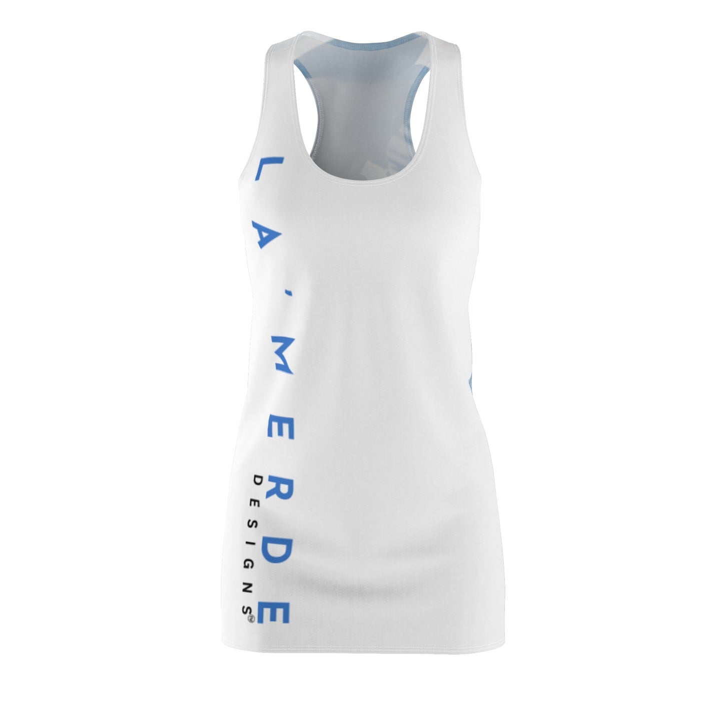 Racerback Tank Mini Dress: Watercolor Light Blue Menzies Baby Eyes
