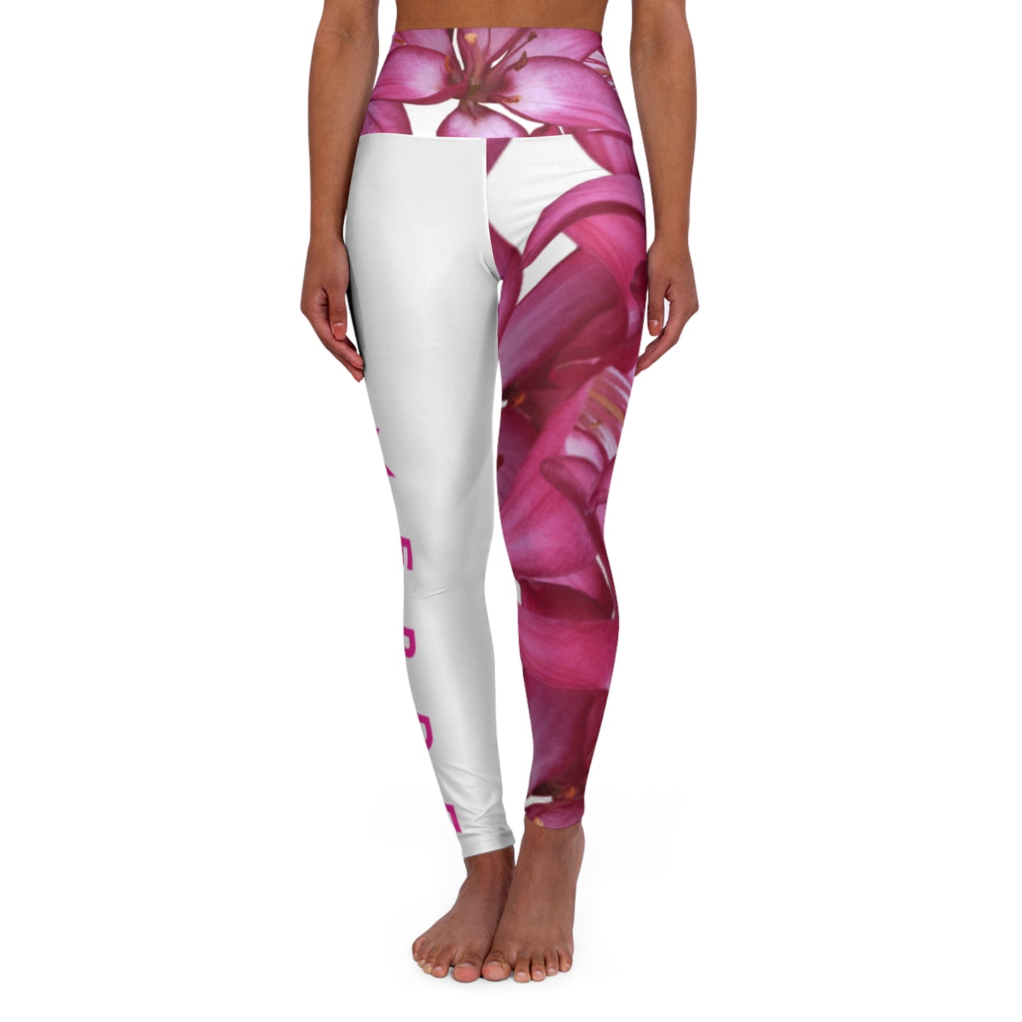 Yoga Leggins: Watercolor Pink Lilly