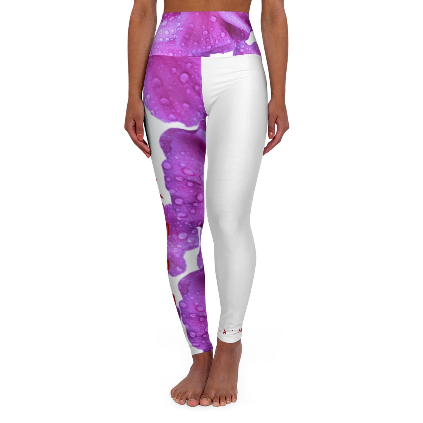 Yoga Leggins: Brilliant Purple and Red Hibiscus Syriacus L.
