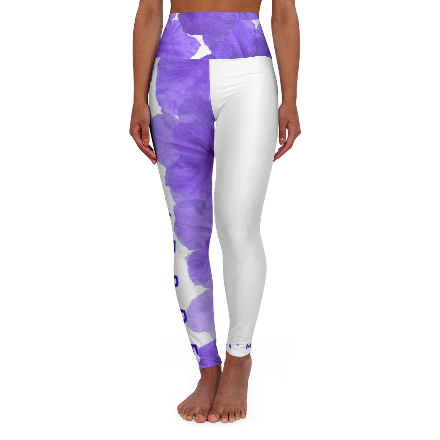 Yoga Leggins :Watercolor Purple Ruellia Tuberosa