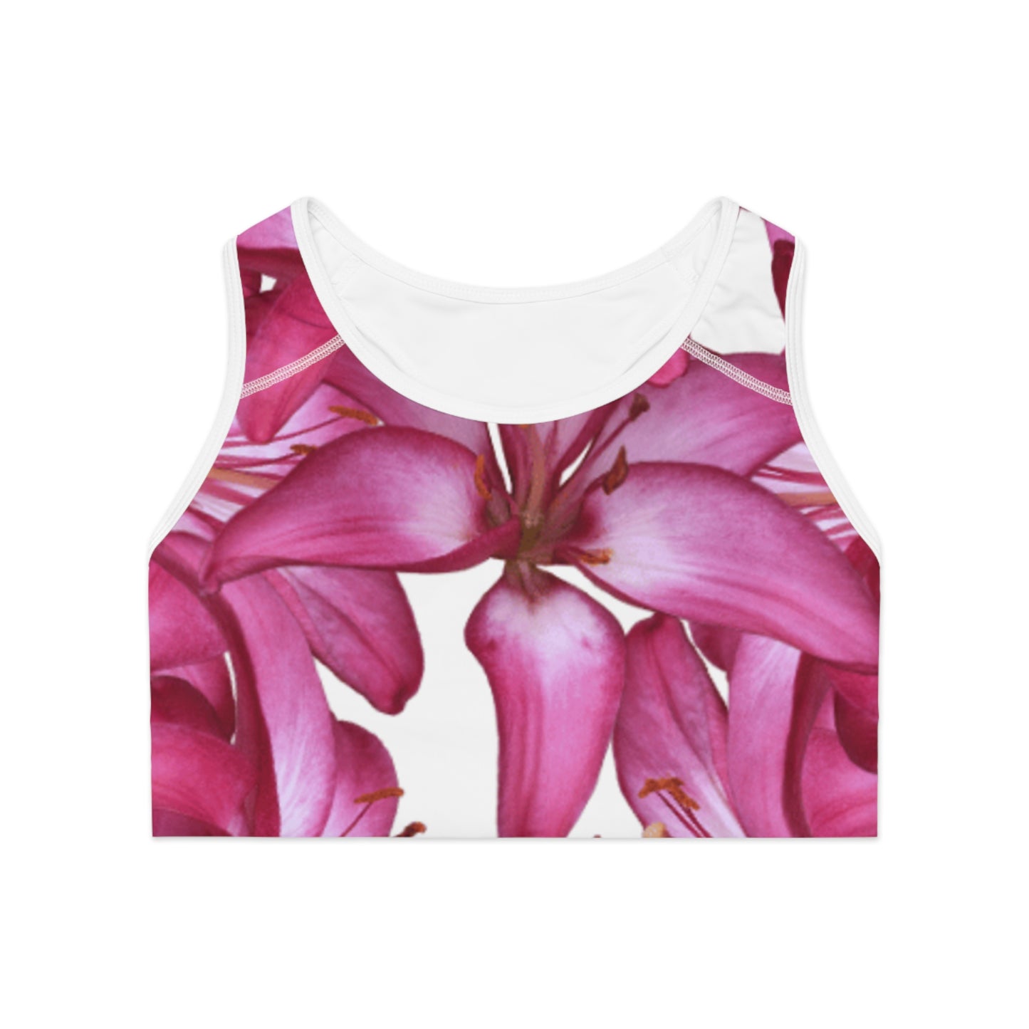 Workout Sports Bra: Watercolor Pink Lilly