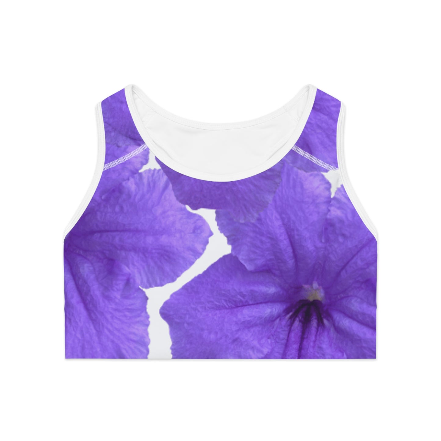 Workout Sports Bra: Watercolor Purple Rubellia Tuberosa