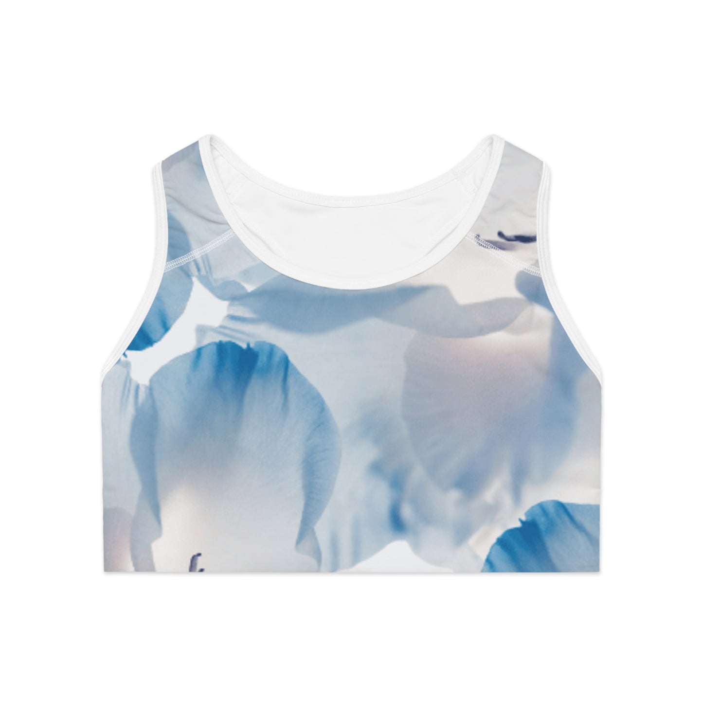 Workout Sports Bra: Watercolor Light Blue Menzies Baby Eyes