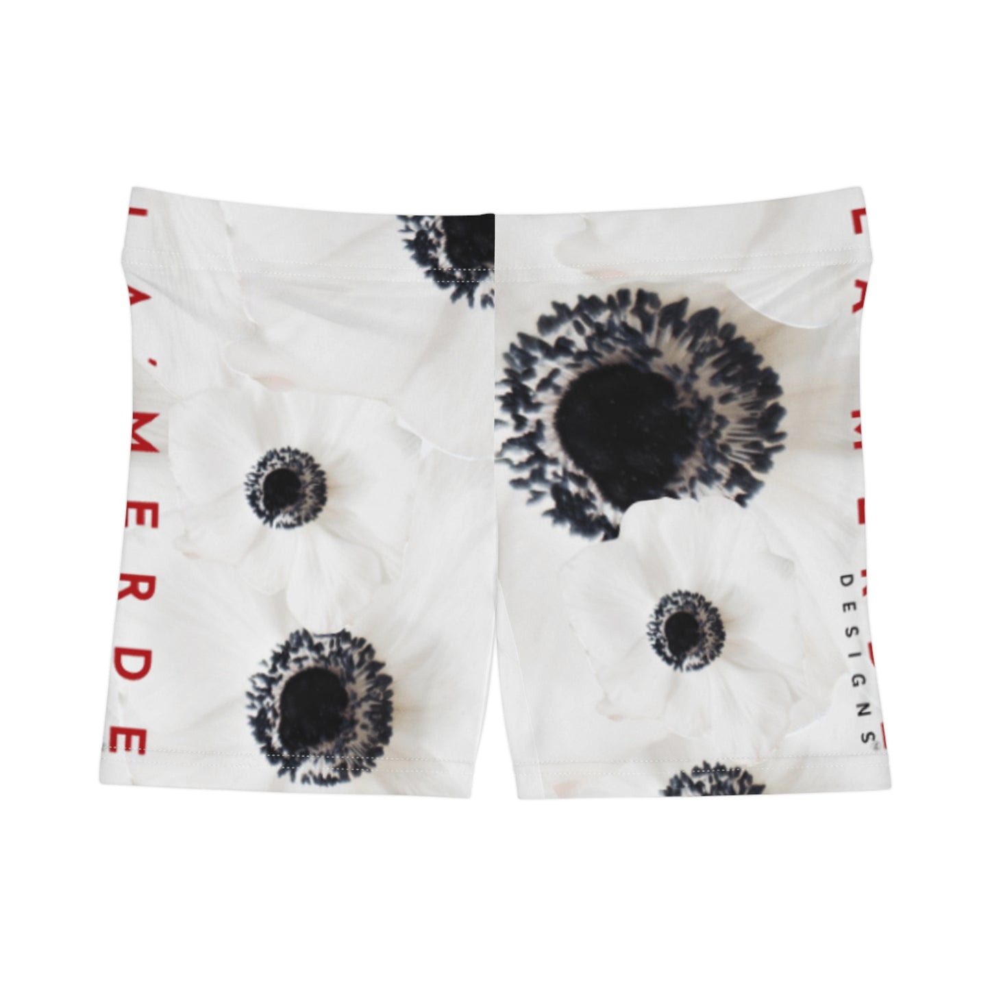 Yoga Sexy Boy Shorts: Watercolor Black and White Anemone Carmel