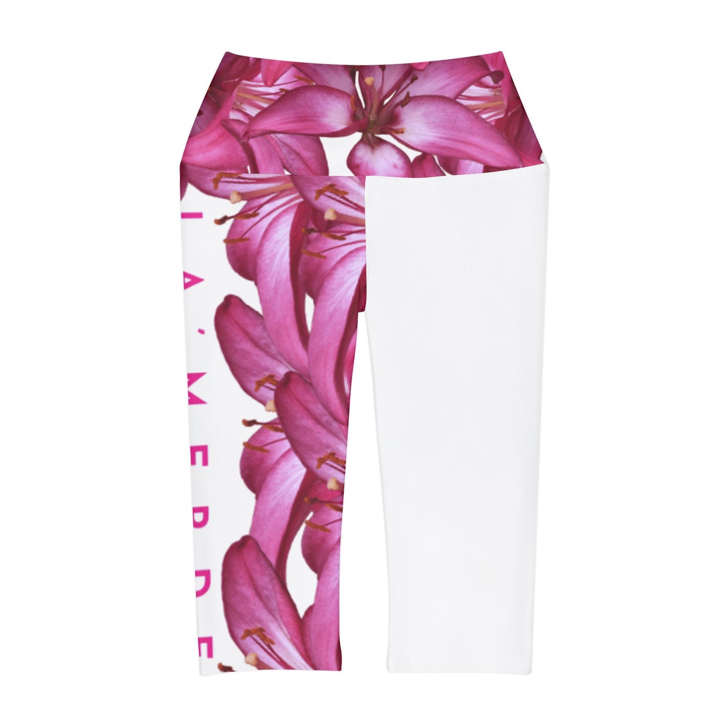 Capri Yoga Leggins: Watercolor Pink Lily