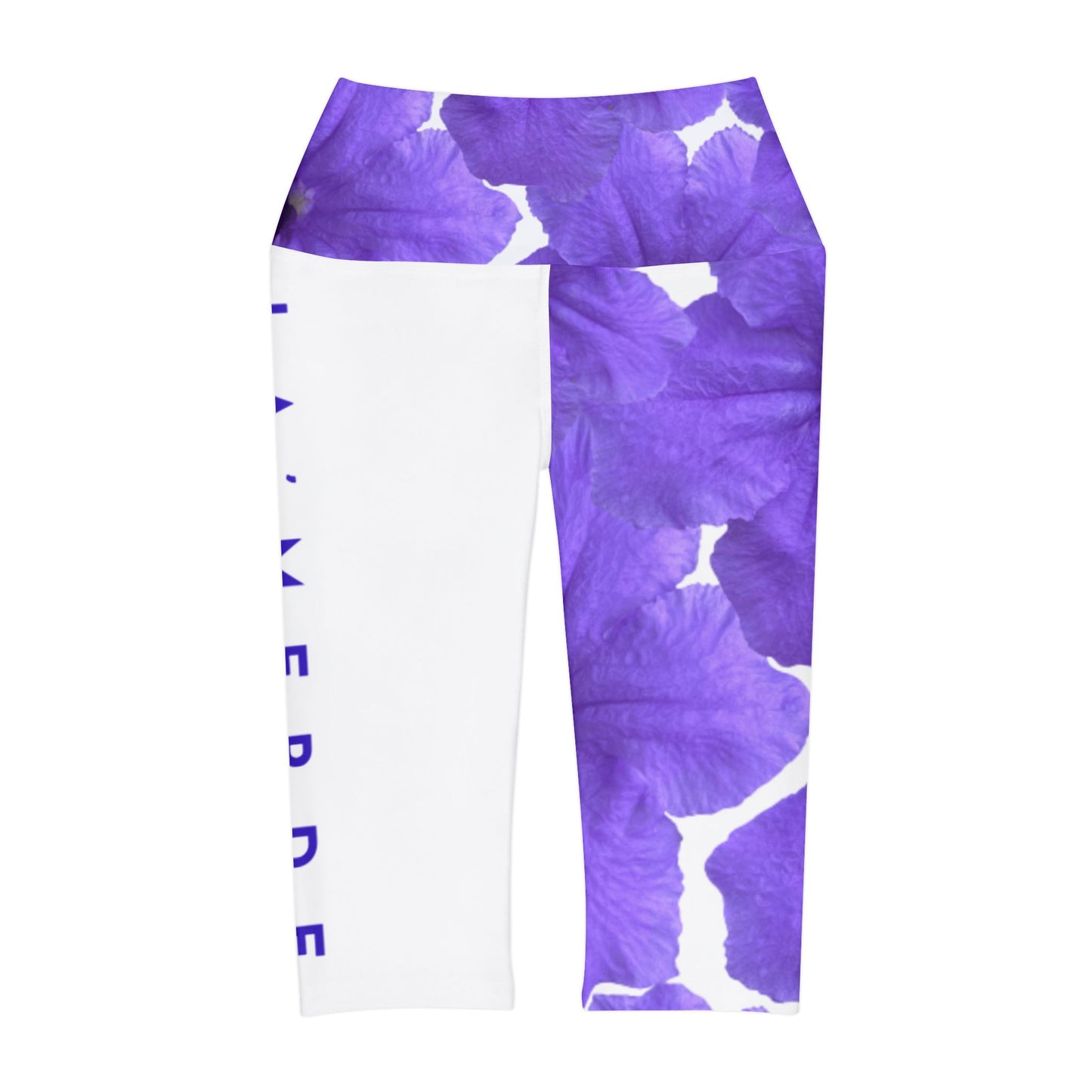Capri Yoga Leggins: Watercolor Purple Ruellia Tuberosa