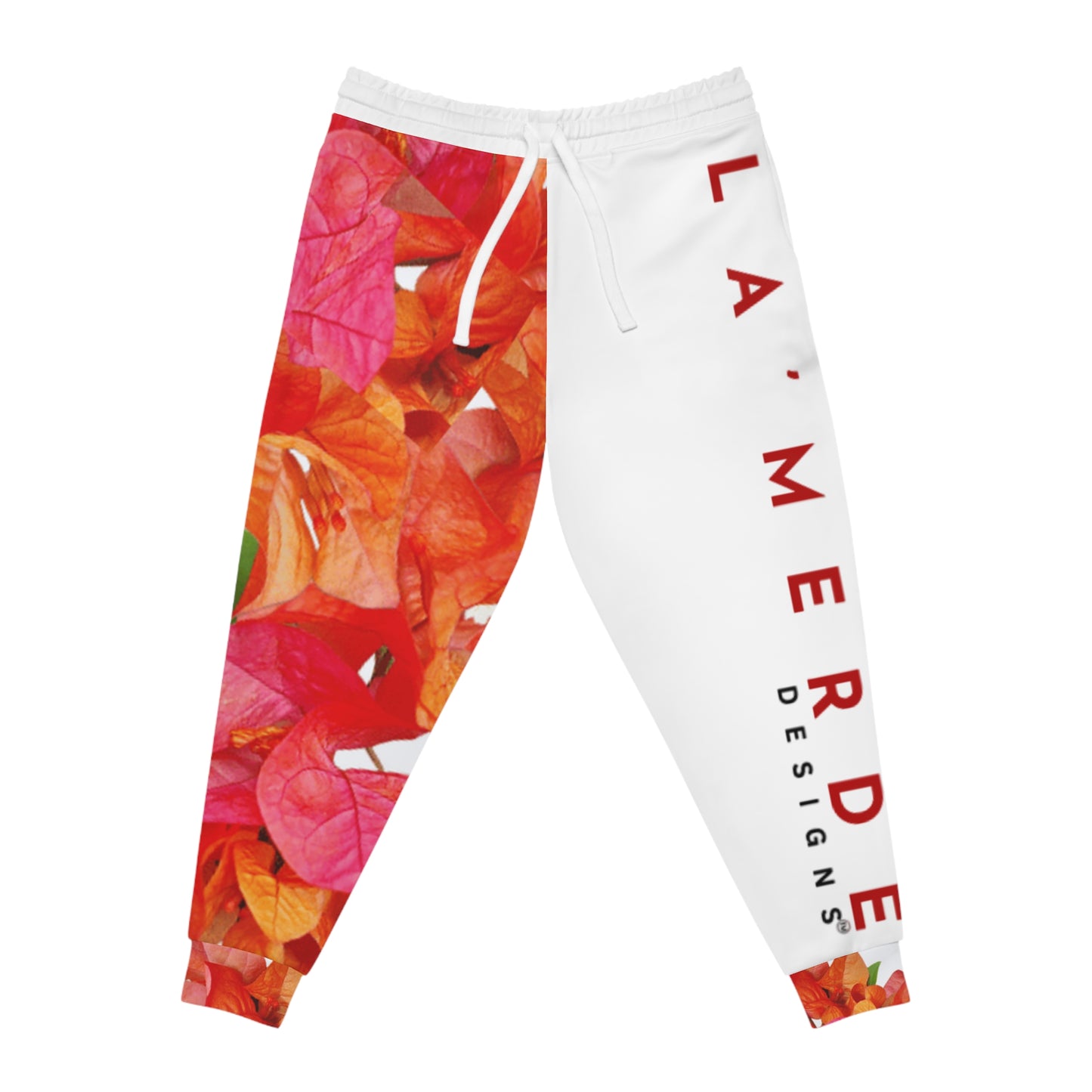 Unisex Athletic Fit Jogging Pants: Brilliant Red, Pink & Orange Bougainvillea