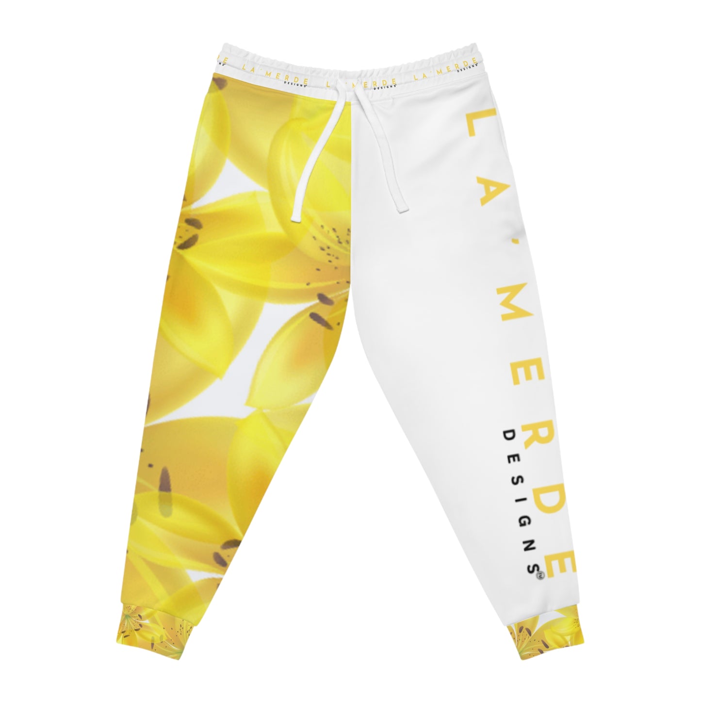 Unisex Athletic Fit Jogging Pants: Watercolor Yellow Lilium Lily