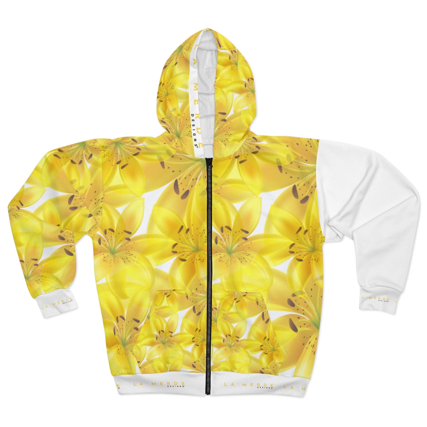 Unisex Zip-up Hoodie: Watercolor Yellow Lilium Lily