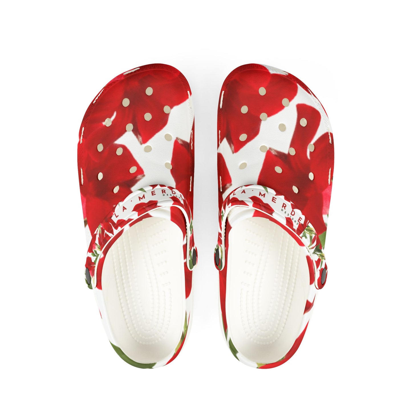 Beach & Travel Clogs: Brilliant Red Tropical Hibiscus