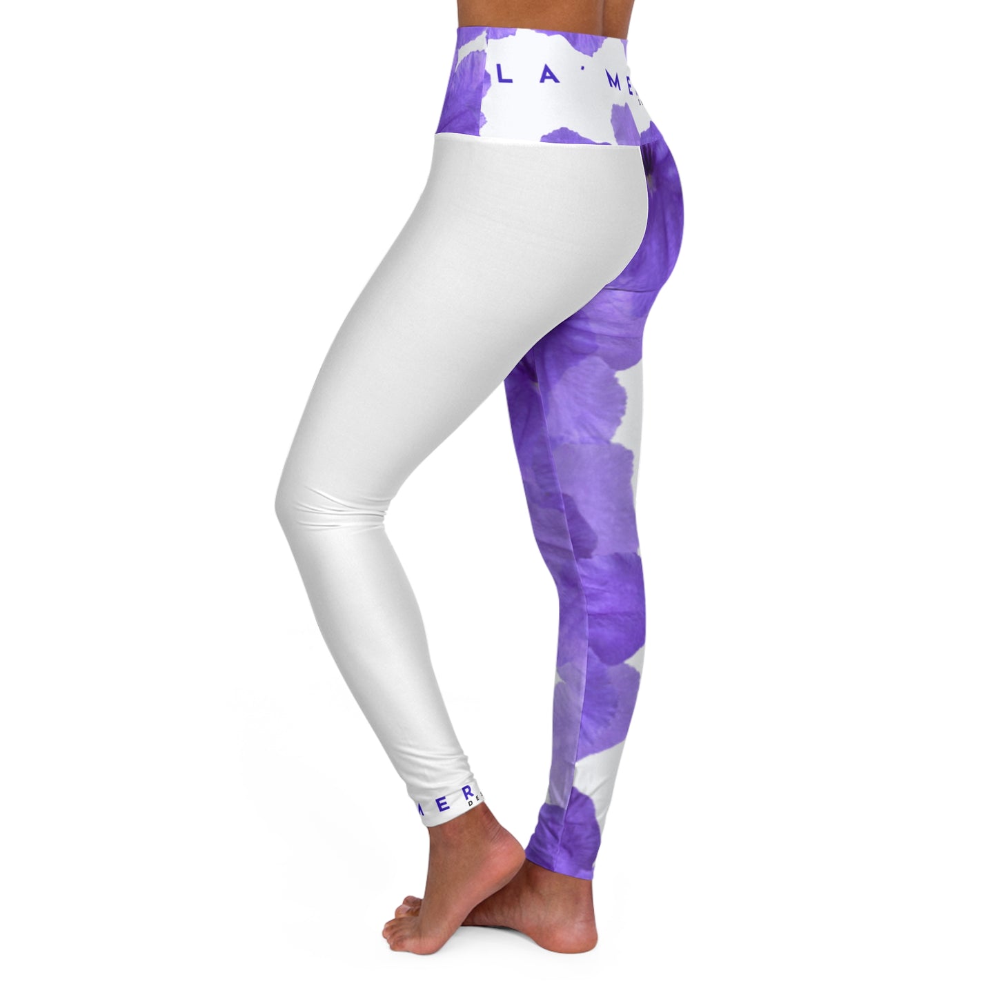 Yoga Leggins :Watercolor Purple Ruellia Tuberosa