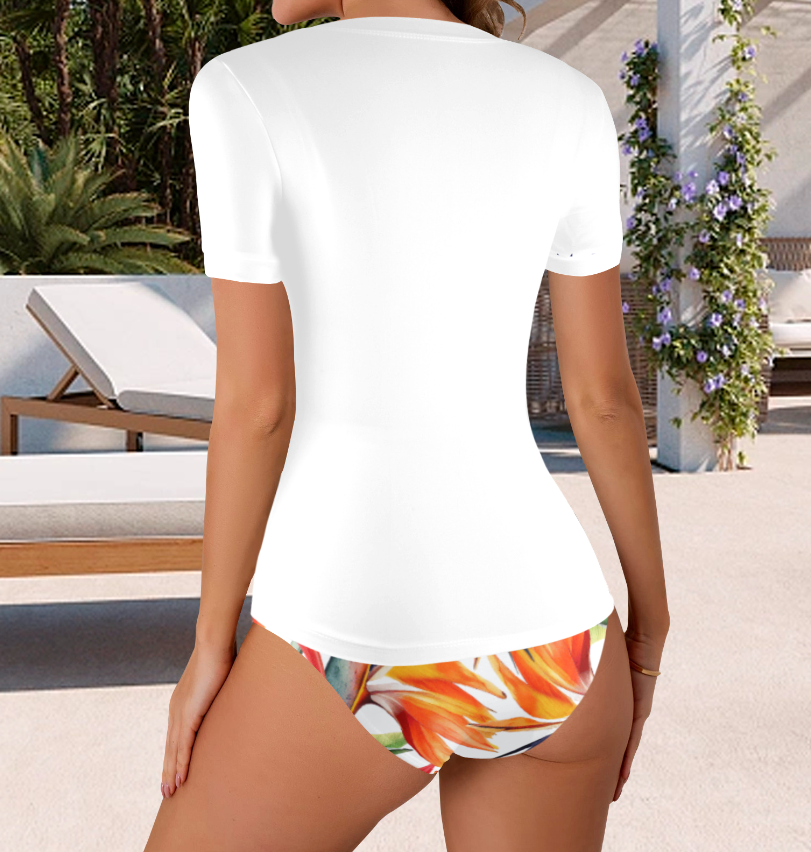 2PC T-Shirt Bikini: Birds of Paradise