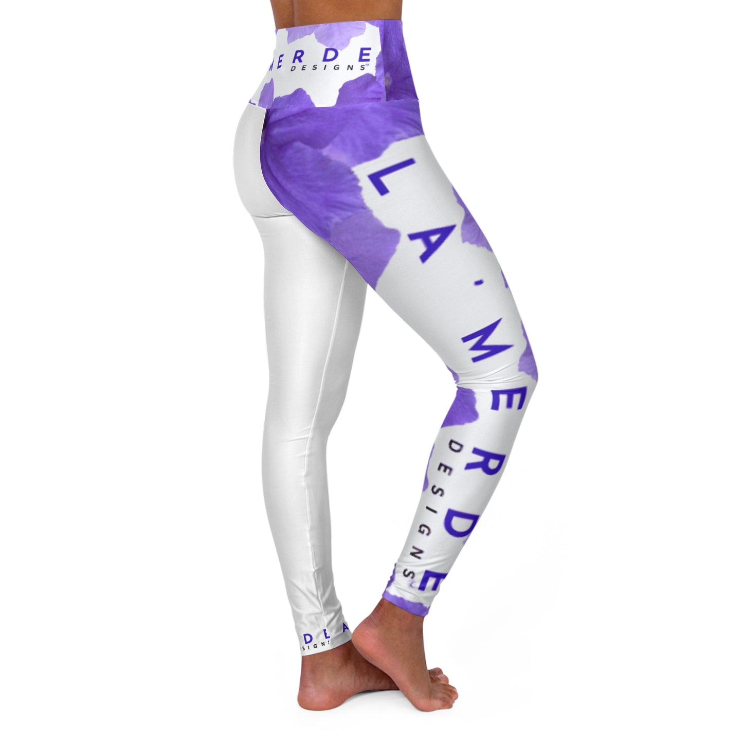 Yoga Leggins :Watercolor Purple Ruellia Tuberosa
