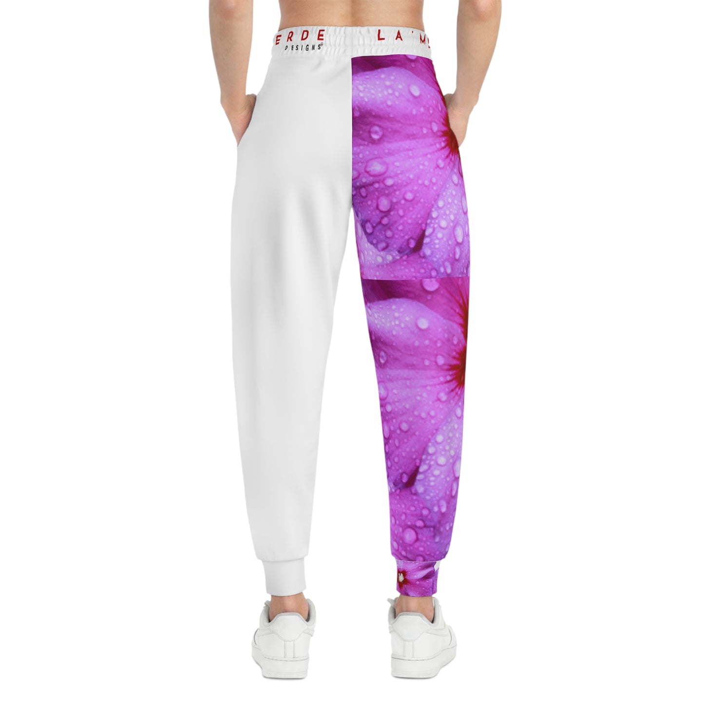 Unisex Athletic Fit Jogging Pants: Purple and Red Hibiscus Syriacus
