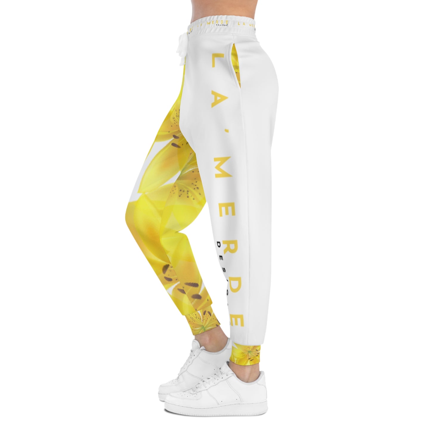 Unisex Athletic Fit Jogging Pants: Watercolor Yellow Lilium Lily