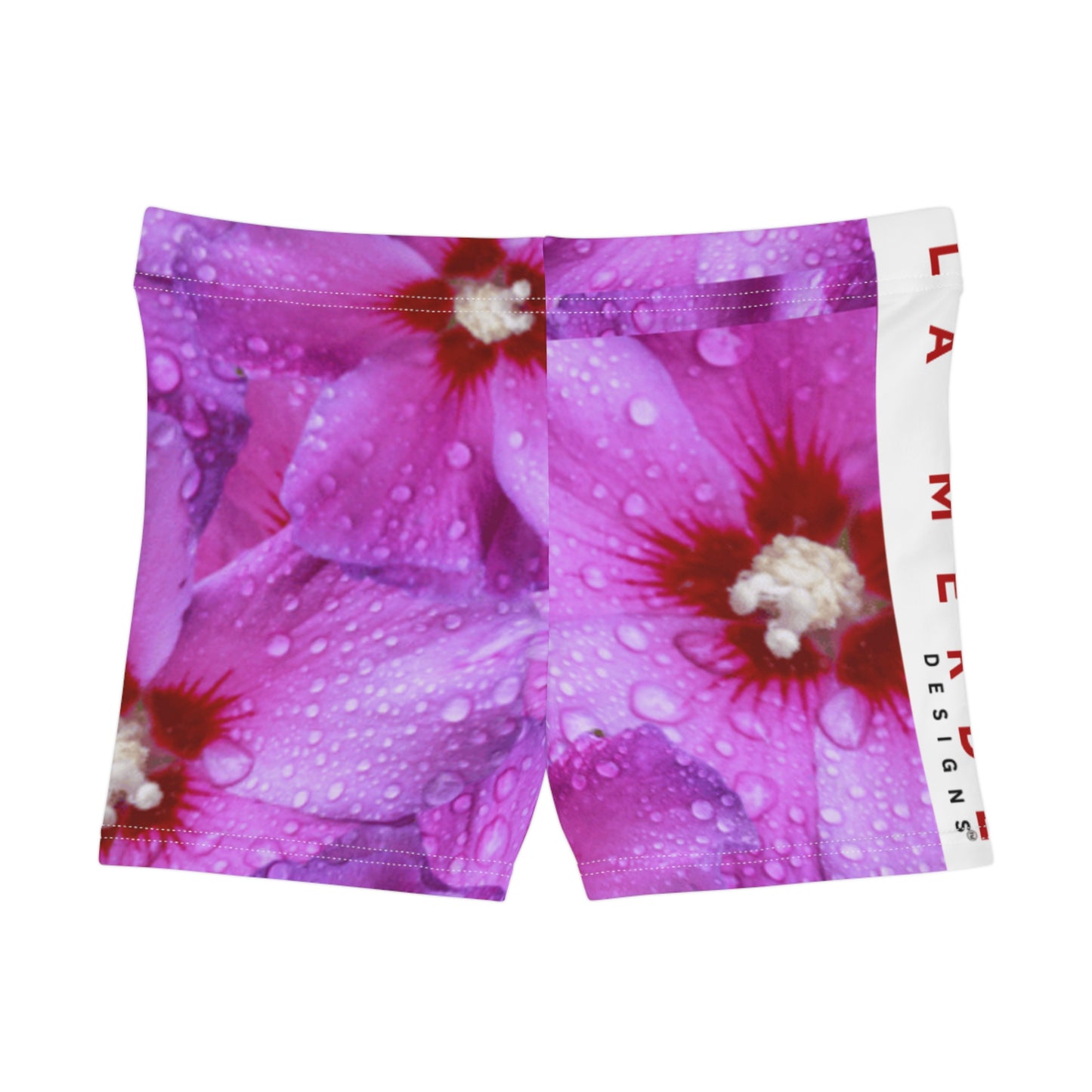 Yoga Sexy Boy Shorts: Brilliant Purple and Red Hibiscus Syriacus L.