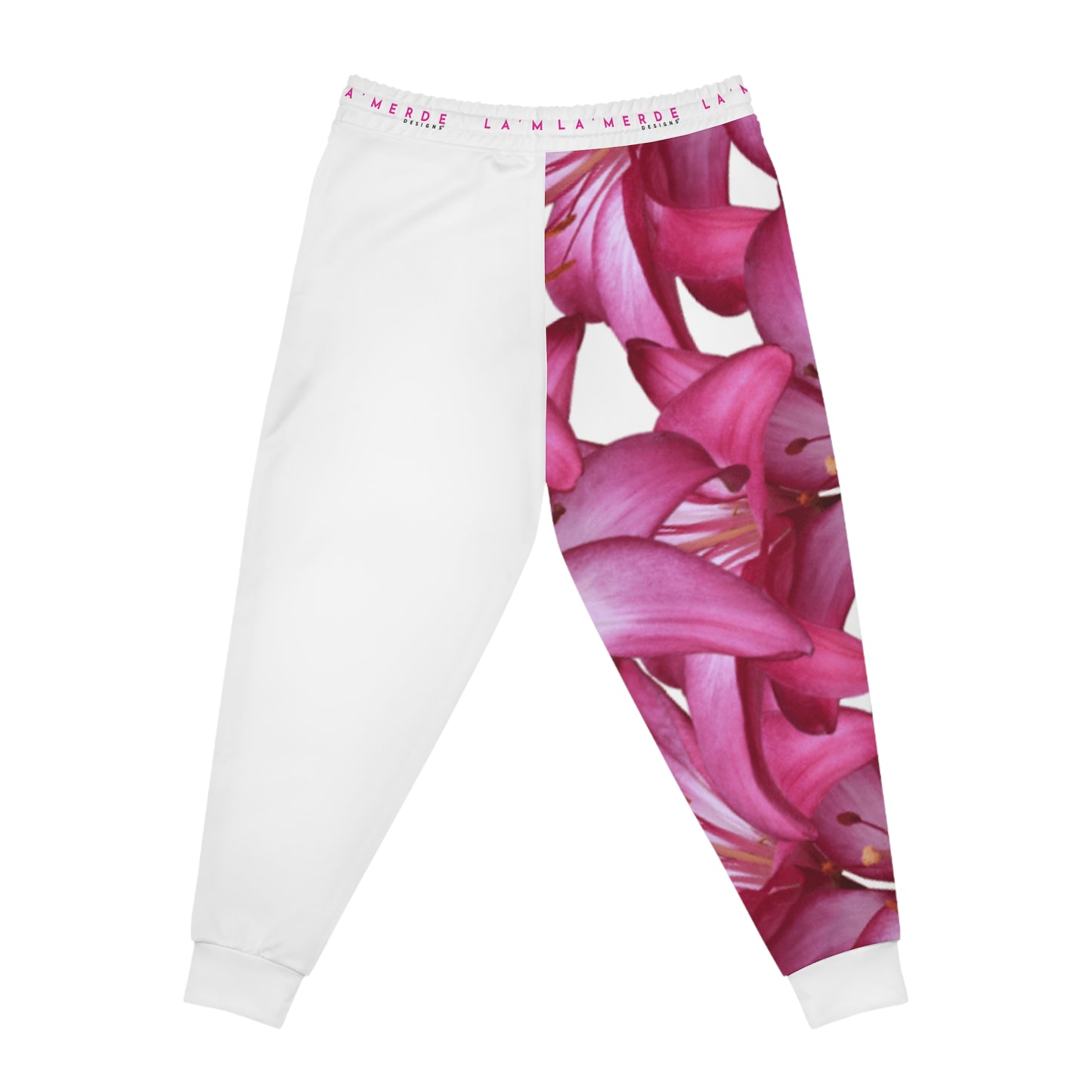 Unisex Athletic Fit Jogging Pants: Watercolor Pink Lily