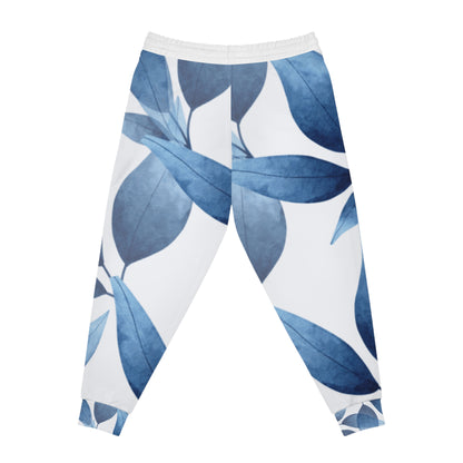 Unisex Athletic Fit Jogger Pants:  Blue Leaf Seaweed