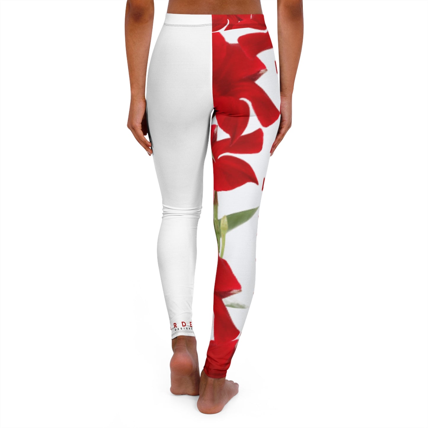 Yoga Leggins: Brilliant Red Tropical Hibiscus