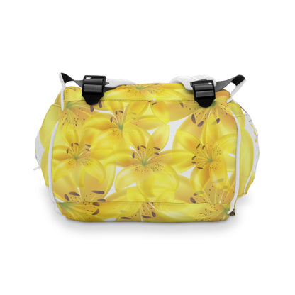 Multifunctional Backpack: Watercolor Yellow Lilium Lilly
