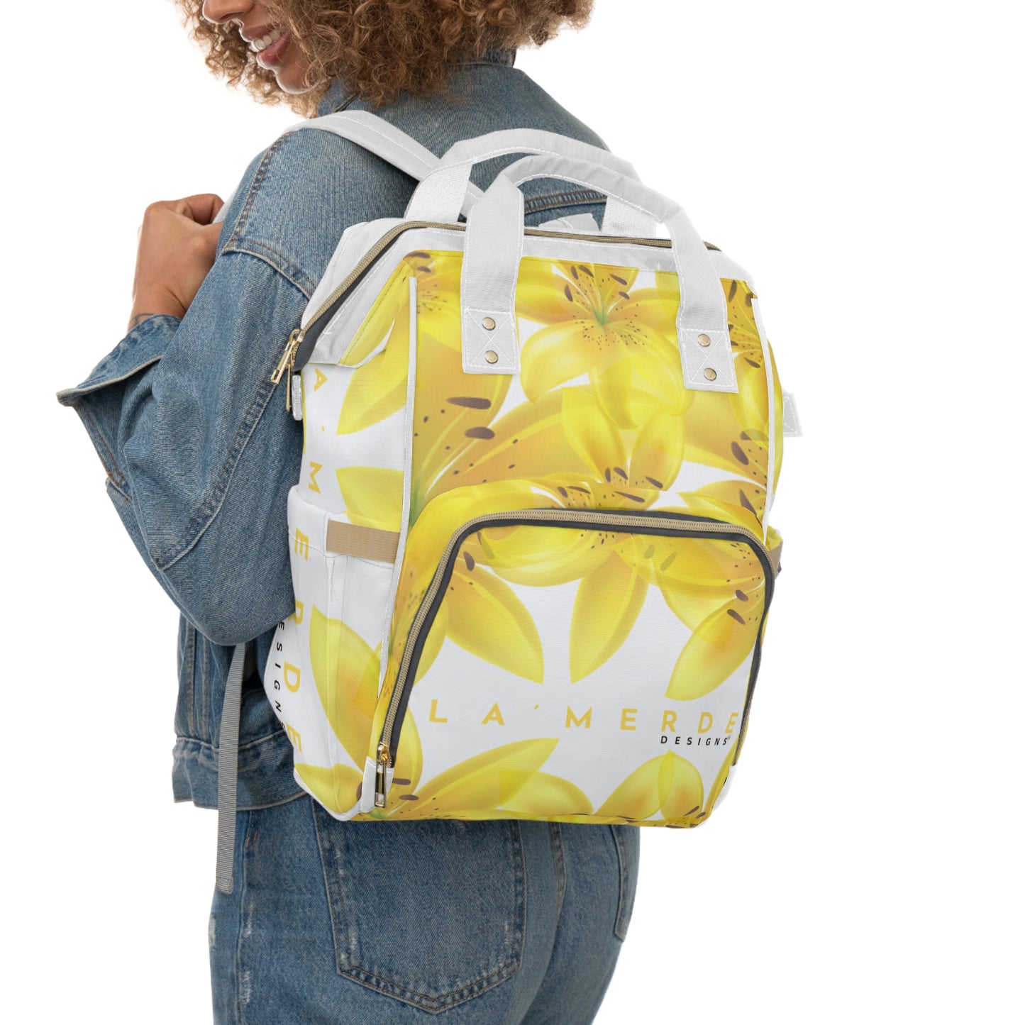 Multifunctional Backpack: Watercolor Yellow Lilium Lilly