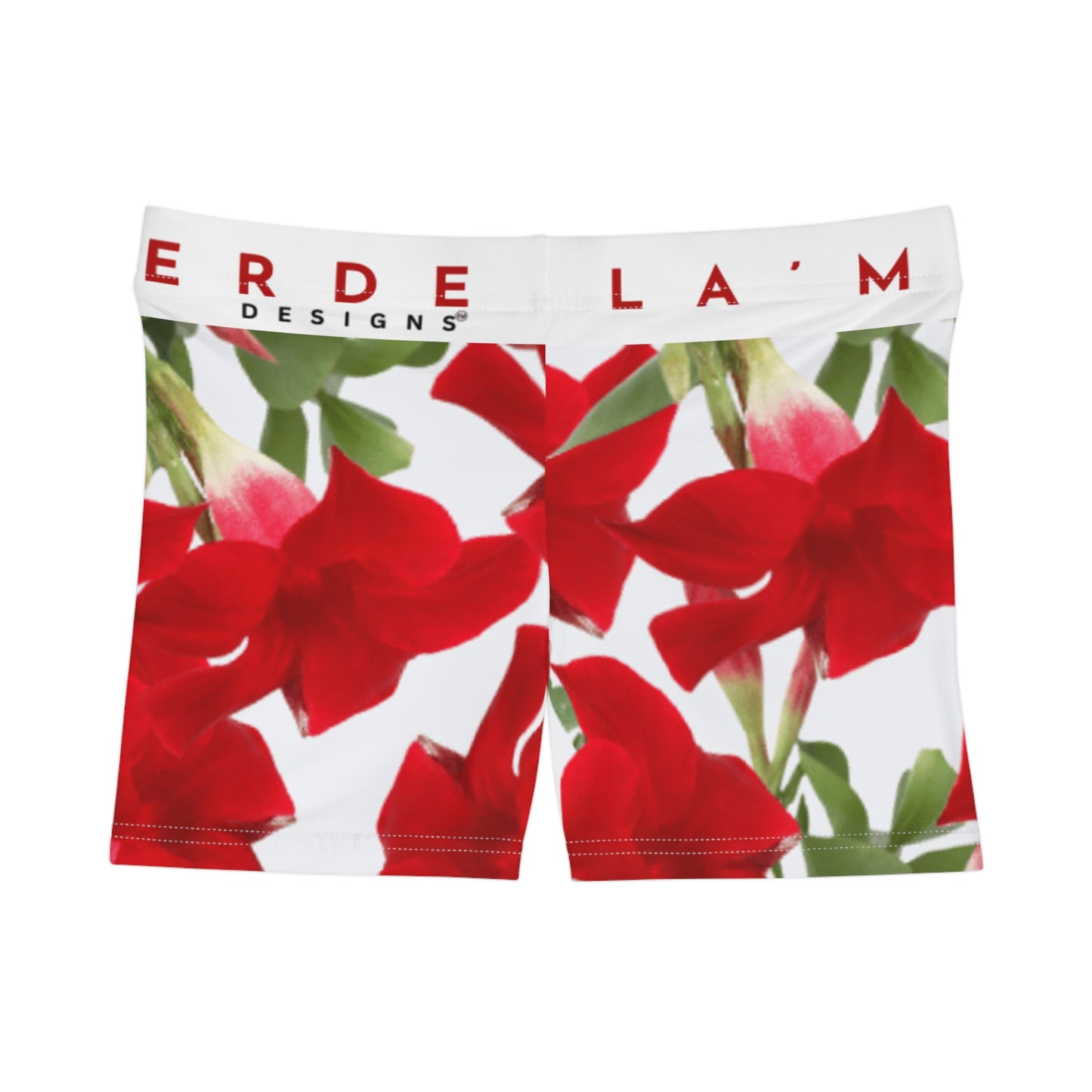Yoga Sexy Boy Shorts: Brilliant Red Tropical Hibiscus