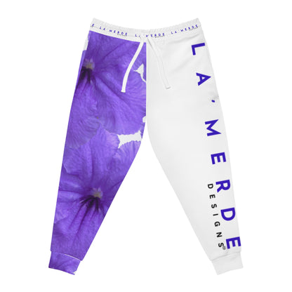 Unisex Athletic Fit Jogging Pants: Watercolor Purple Ruellia Tuberosa
