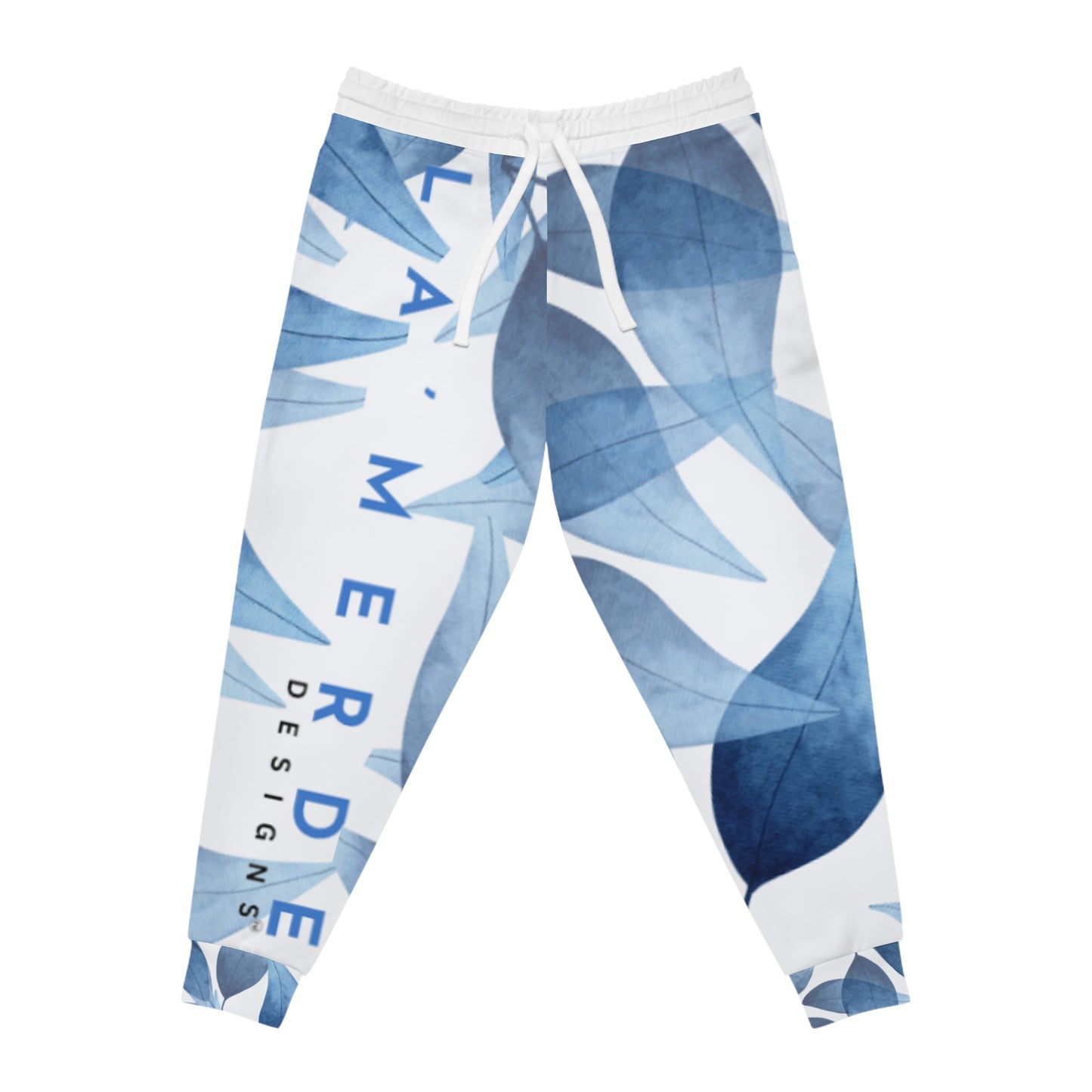 Unisex Athletic Fit Jogger Pants:  Blue Leaf Seaweed