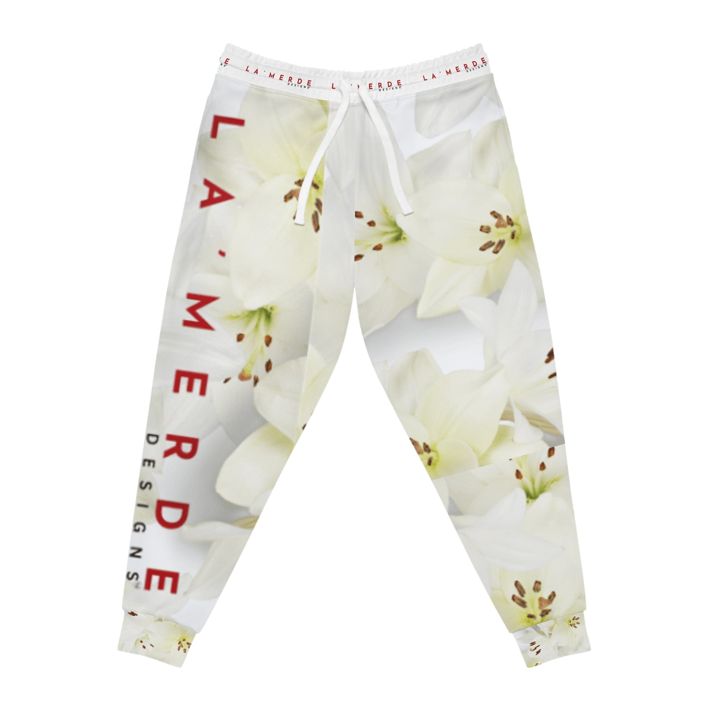 Unisex Athletic Fit Jogging Plants: Watercolor White Day Lily