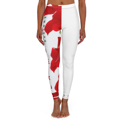 Yoga Leggins: Brilliant Red Tropical Hibiscus