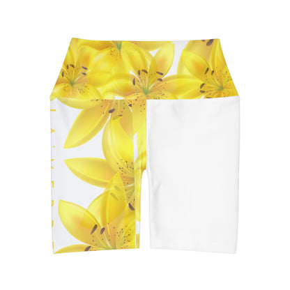 Workout Yoga Shorts: Watercolor Yellow Lilium Lily