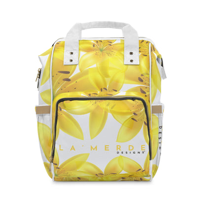 Multifunctional Backpack: Watercolor Yellow Lilium Lilly