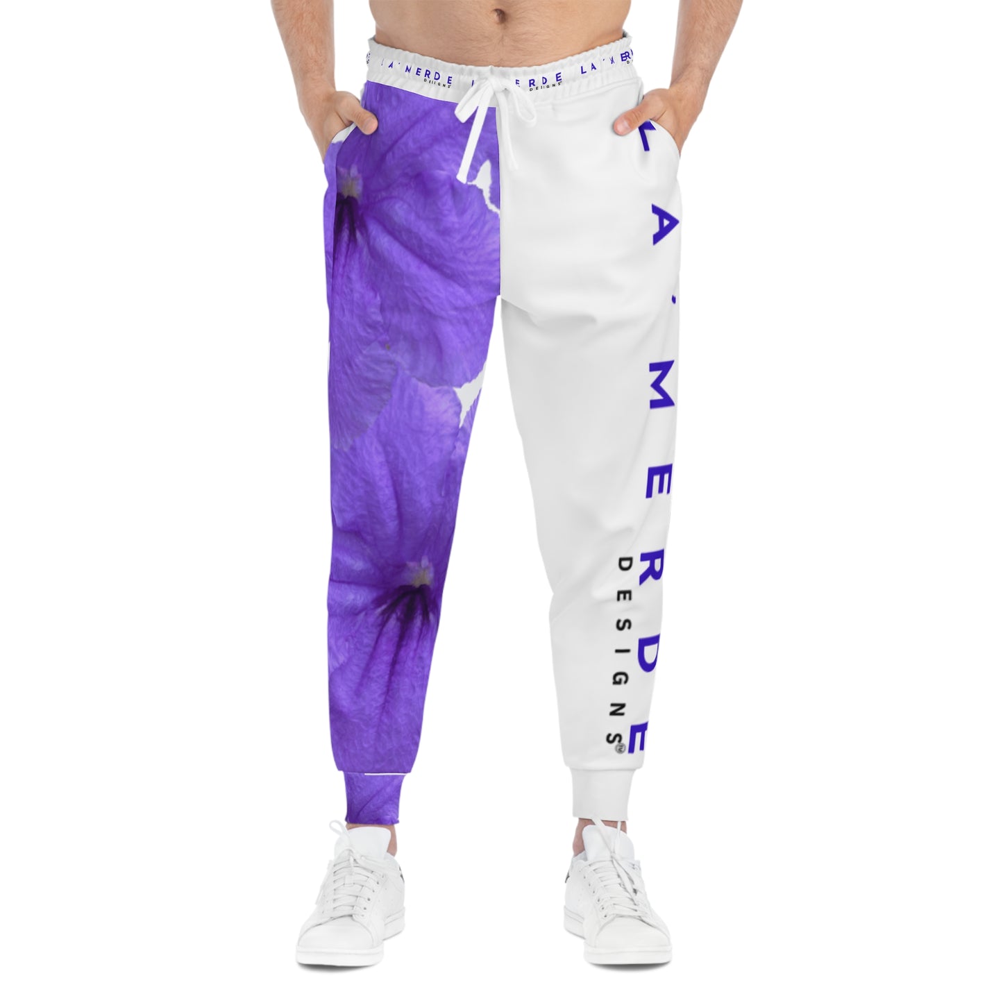Unisex Athletic Fit Jogging Pants: Watercolor Purple Ruellia Tuberosa
