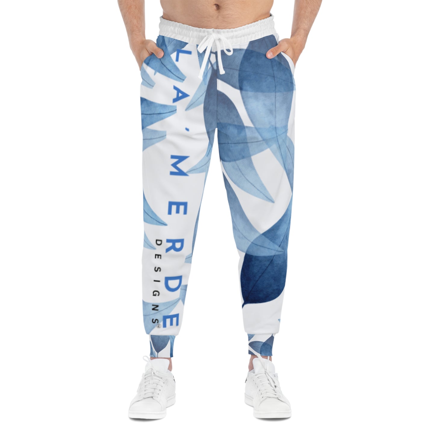 Unisex Athletic Fit Jogger Pants:  Blue Leaf Seaweed