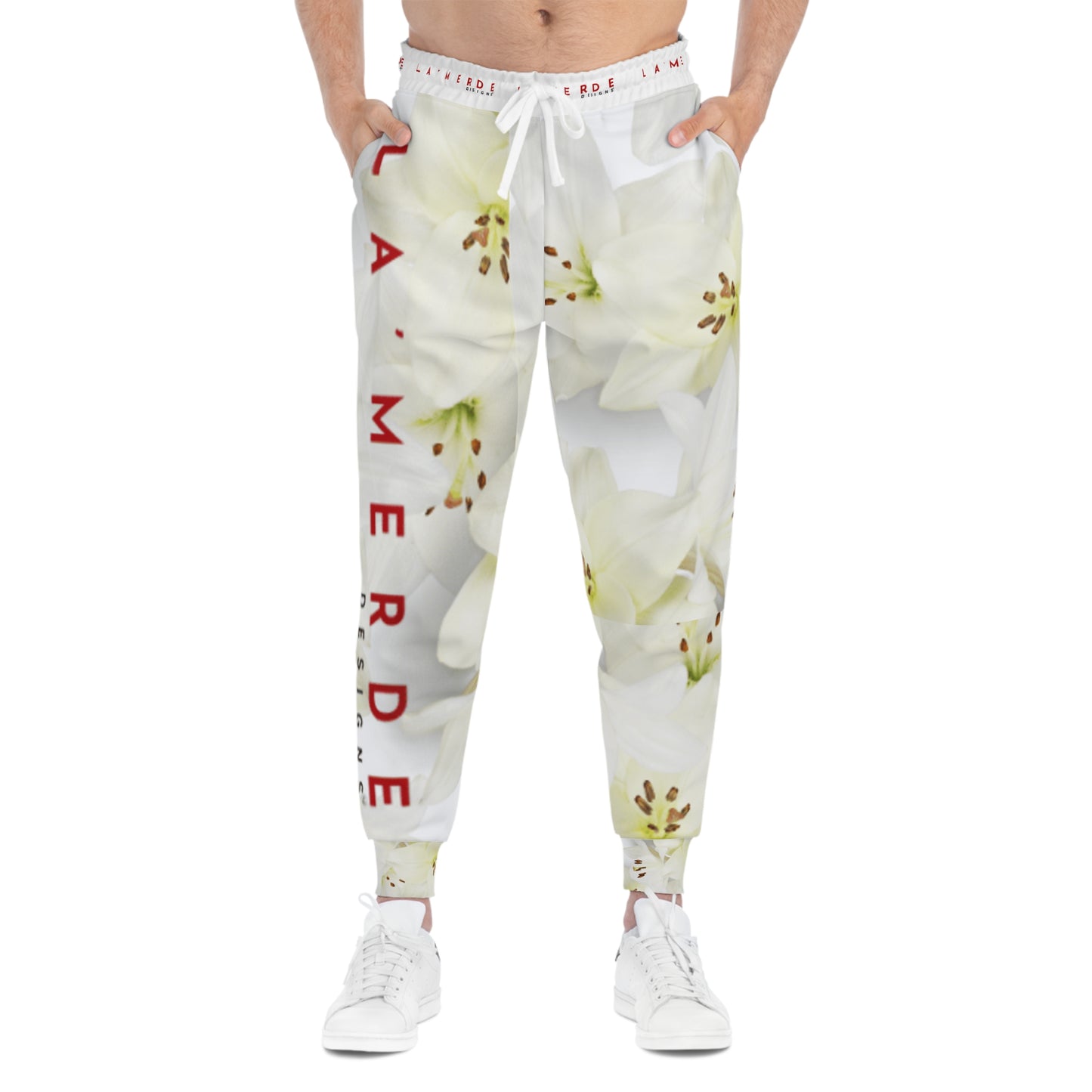 Unisex Athletic Fit Jogging Plants: Watercolor White Day Lily