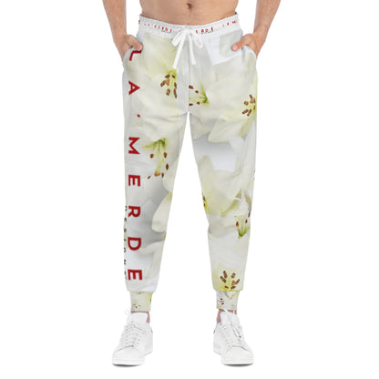 Unisex Athletic Fit Jogging Plants: Watercolor White Day Lily