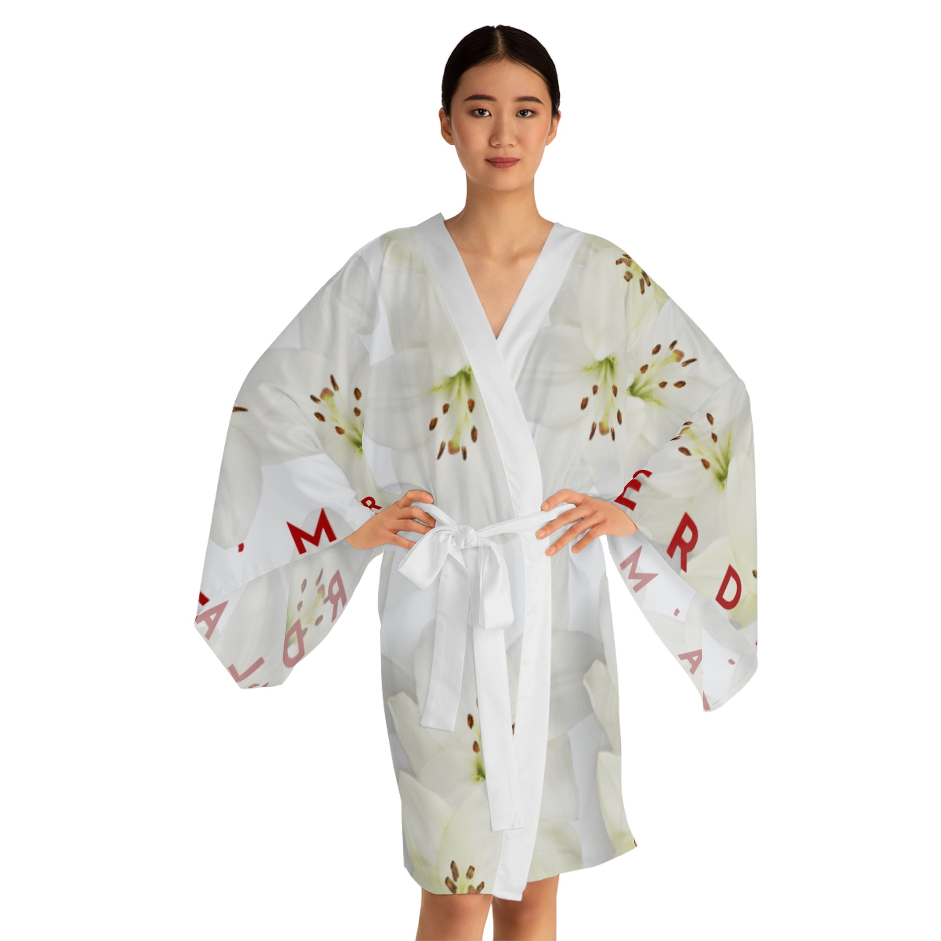 lily white kimono Chic Kimono Style Robe Japanese Inspired: Watercolor White Day Lilly  8360779022492