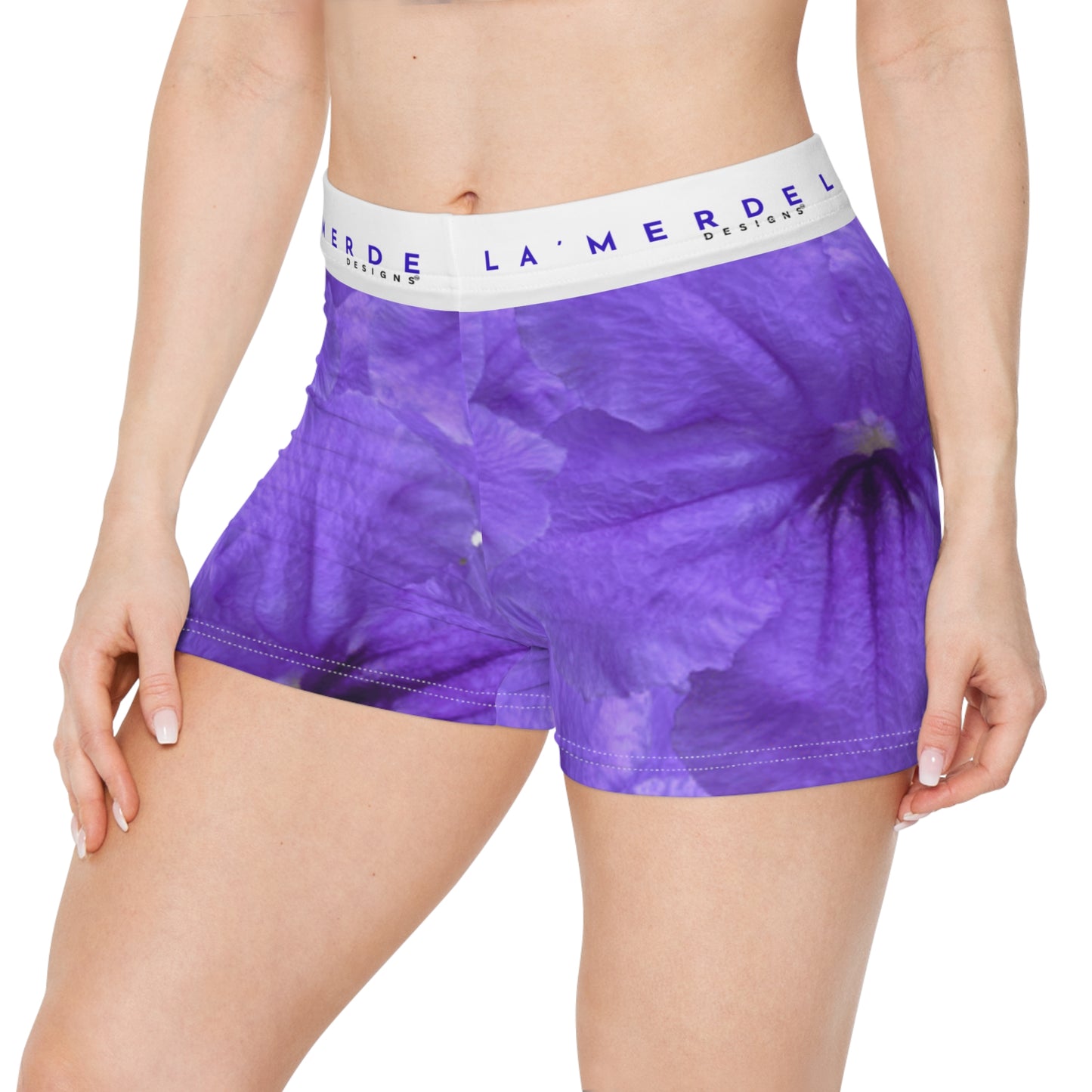 Yoga Sexy Boy Shorts: Brilliant Purple Ruellia Tuberose
