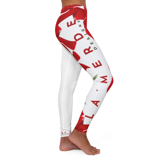 Yoga Leggins: Brilliant Red Tropical Hibiscus